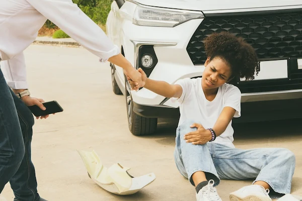 A woman hit by a car needs an Atlanta pedestrian accident lawyer.