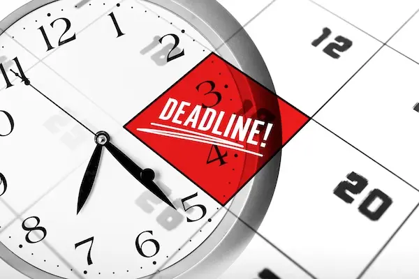 Calendar representing Georgia and South Carolina personal injury filing deadlines