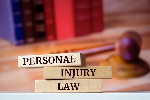 Blocks with the words personal injury law represent personal injury attorneys.