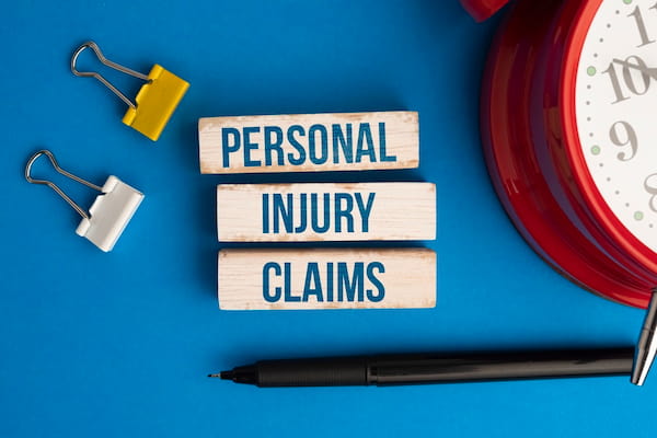 A clock with the words personal injury claims.